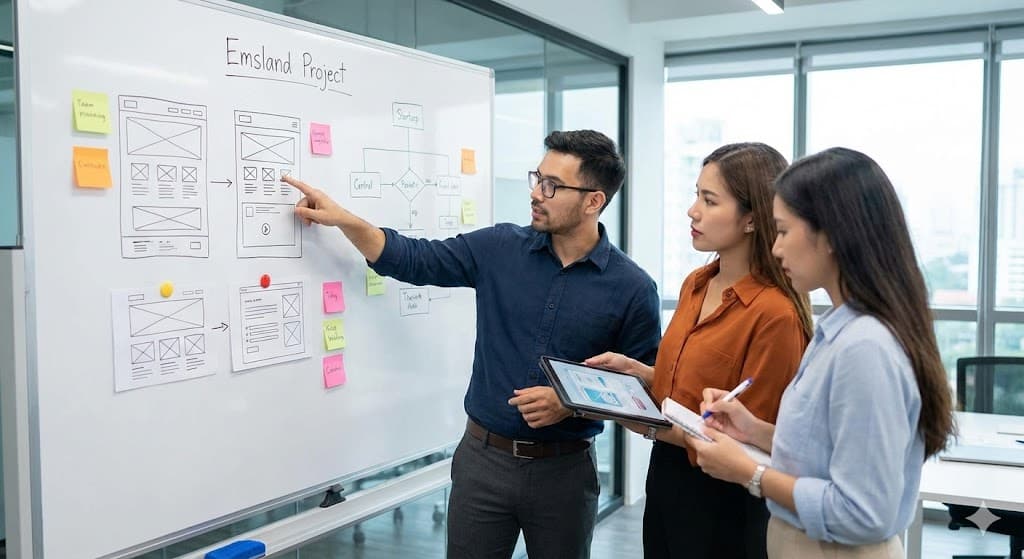 Unser Team bei der Planung eines Projekts