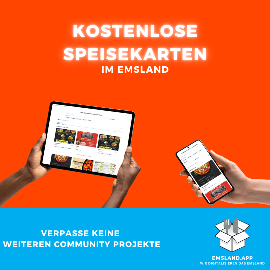 Symbolgrafik für digitale Speisekarten im Emsland