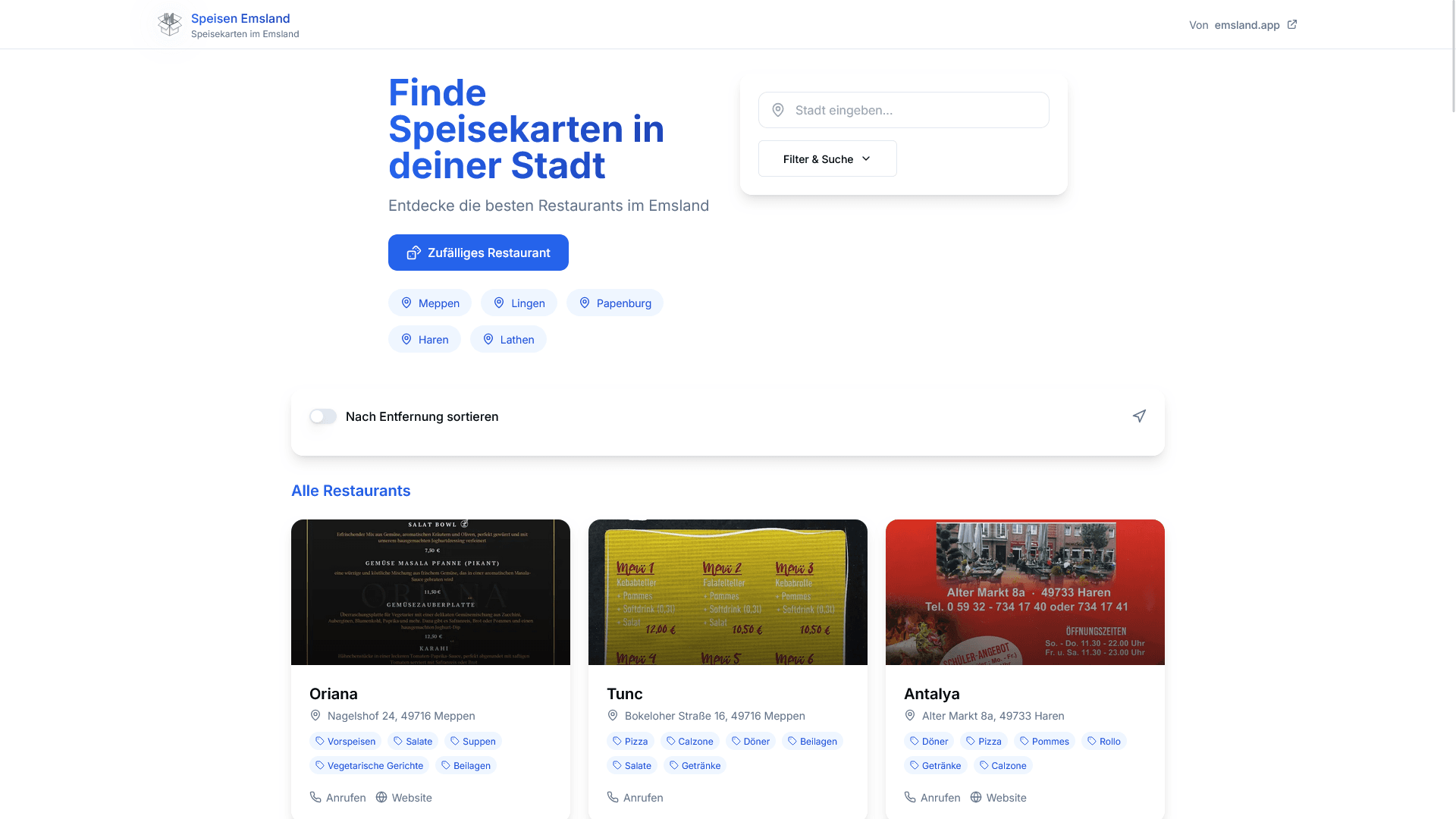 speisen.emsland.app – Update & Transparenz
